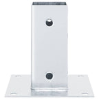 Basi per Pali Quadrate 4 pz Argento 61x61 mm Acciaio Zincato