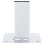 Basi per Pali Quadrate 4 pz Argento 61x61 mm Acciaio Zincato