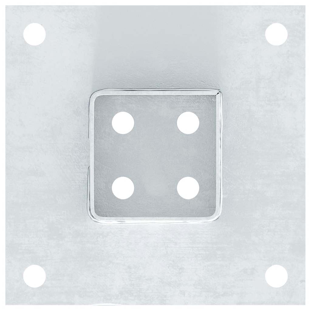 Basi per Pali Quadrate 4 pz Argento 61x61 mm Acciaio Zincato