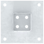 Basi per Pali Quadrate 4 pz Argento 61x61 mm Acciaio Zincato
