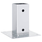 Basi per Pali Quadrate 4 pz Argento 71x71 mm in Acciaio Zincato