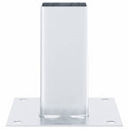 Basi per Pali Quadrate 4 pz Argento 71x71 mm in Acciaio Zincato