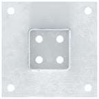 Basi per Pali Quadrate 4 pz Argento 71x71 mm in Acciaio Zincato
