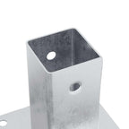 Basi per Pali Quadrate 4 pz Argento 71x71 mm in Acciaio Zincato