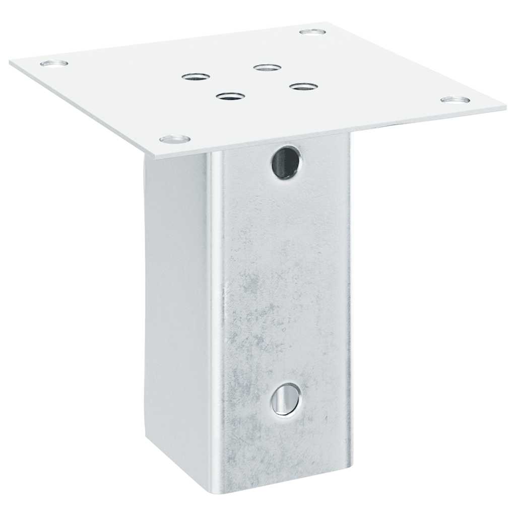 Basi per Pali Quadrate 12 pz Argento 71x71 mm Acciaio Zincato