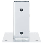 Basi per Pali Quadrate 12 pz Argento 71x71 mm Acciaio Zincato