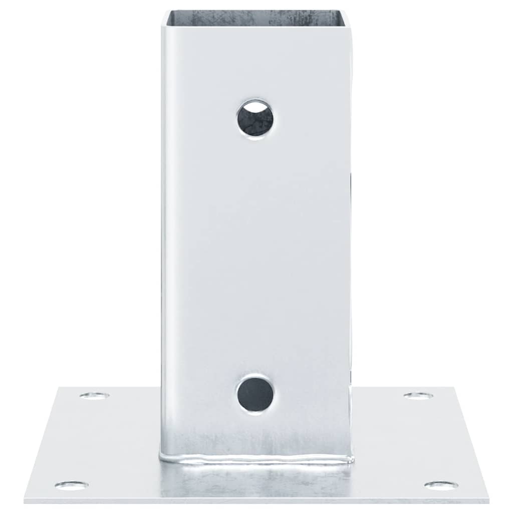 Basi per Pali Quadrate 12 pz Argento 71x71 mm Acciaio Zincato