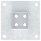 Basi per Pali Quadrate 12 pz Argento 71x71 mm Acciaio Zincato