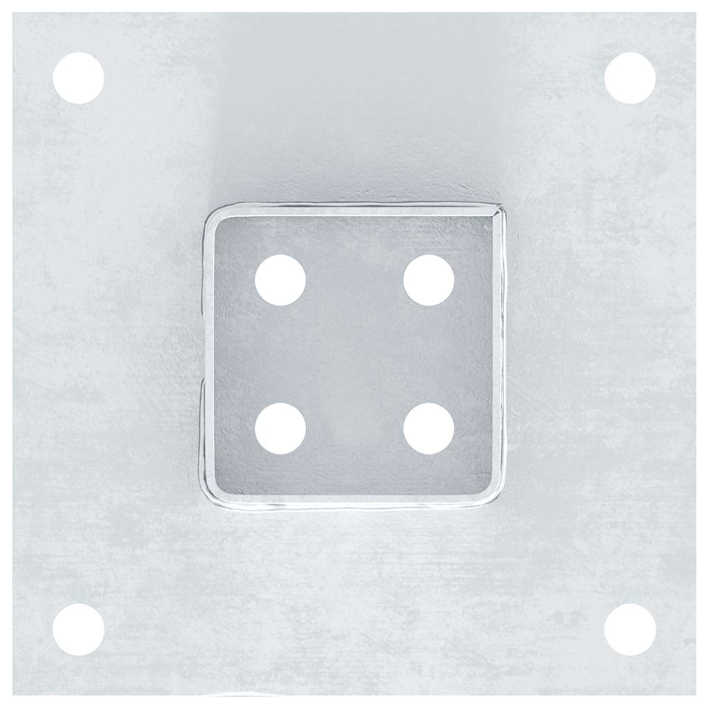 Basi per Pali Quadrate 12 pz Argento 71x71 mm Acciaio Zincato