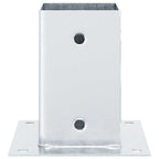 Basi per Pali Quadrate 4 pz Argento 81x81 mm Acciaio Zincato
