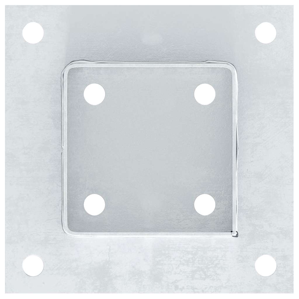 Basi per Pali Quadrate 4 pz Argento 81x81 mm Acciaio Zincato