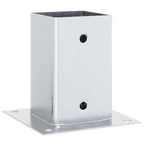 Basi per Pali Quadrate 12 pz Argento 81x81 mm Acciaio Zincato