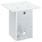 Basi per Pali Quadrate 12 pz Argento 81x81 mm Acciaio Zincato