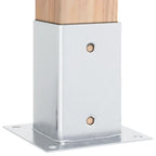 Basi per Pali Quadrate 4 pz Argento 91x91 mm in Acciaio Zincato