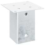 Basi per Pali Quadrate 4 pz Argento 91x91 mm in Acciaio Zincato