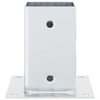 Basi per Pali Quadrate 4 pz Argento 91x91 mm in Acciaio Zincato