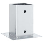Basi per Pali Quadrate 12 pz Acciaio Zincato 91x91 mm Argento