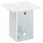 Basi per Pali Quadrate 12 pz Acciaio Zincato 91x91 mm Argento