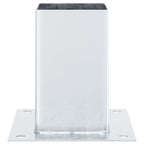 Basi per Pali Quadrate 12 pz Acciaio Zincato 91x91 mm Argento