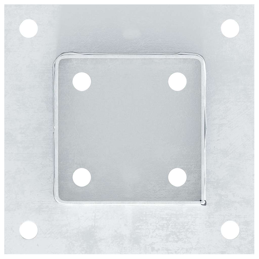 Basi per Pali Quadrate 12 pz Acciaio Zincato 91x91 mm Argento