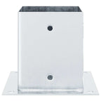 Basi per Pali Quadrate 4 pz Argento 101x101 mm Acciaio Zincato