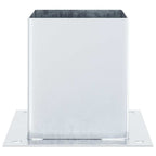 Basi per Pali Quadrate 4 pz Argento 101x101 mm Acciaio Zincato