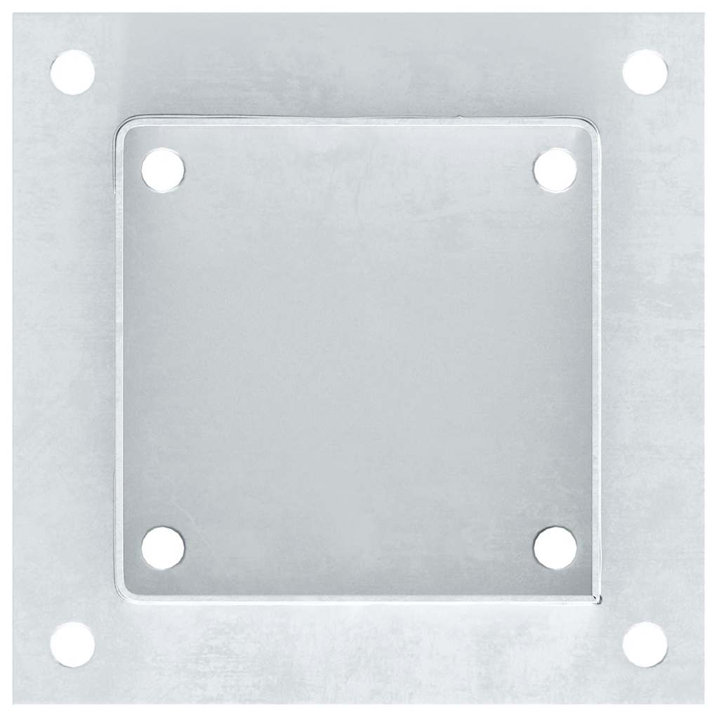 Basi per Pali Quadrate 4 pz Argento 101x101 mm Acciaio Zincato
