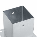Basi per Pali Quadrate 4 pz Argento 101x101 mm Acciaio Zincato
