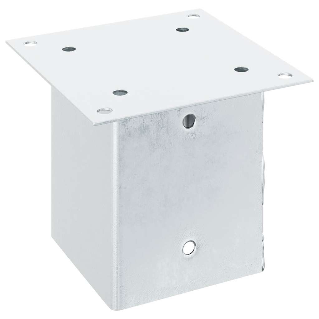 Basi per Pali Quadrate 12 pz Argento 101x101 mm Acciaio Zincato