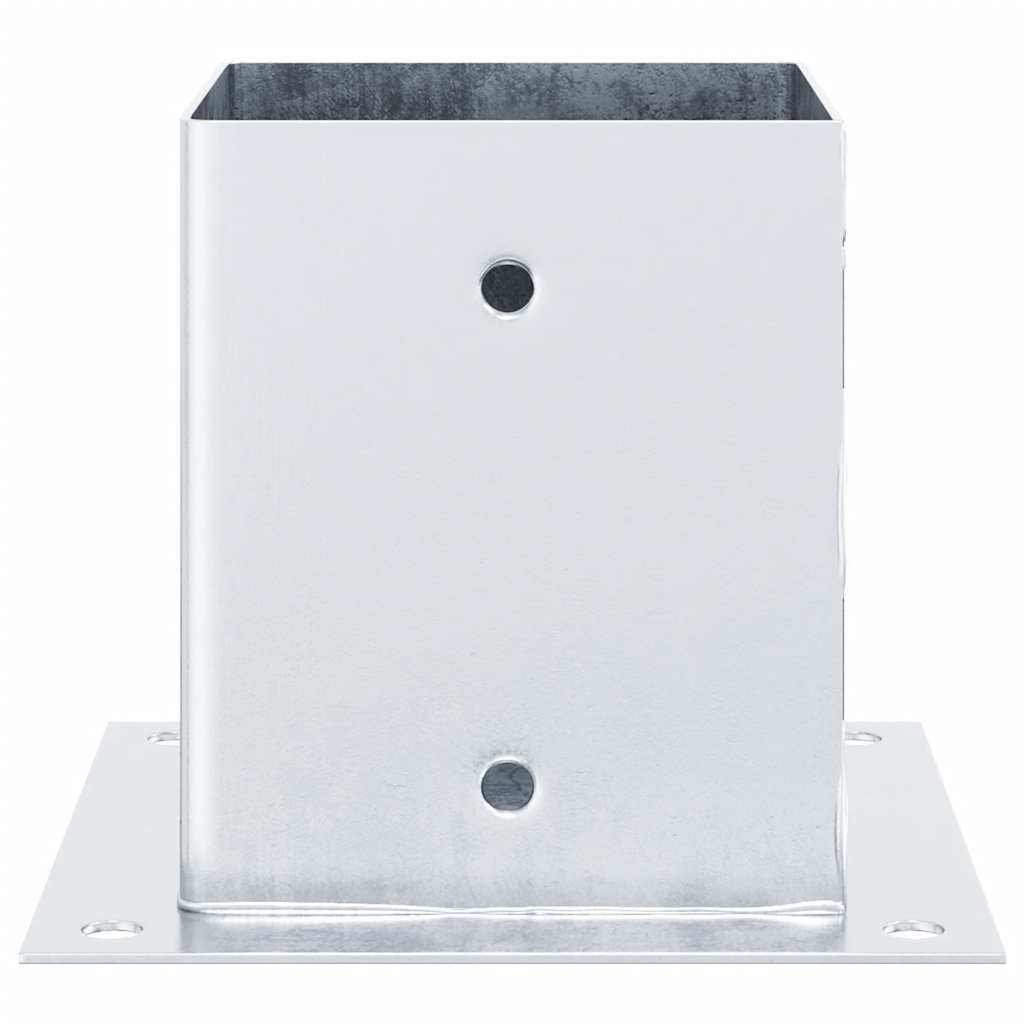 Basi per Pali Quadrate 12 pz Argento 101x101 mm Acciaio Zincato