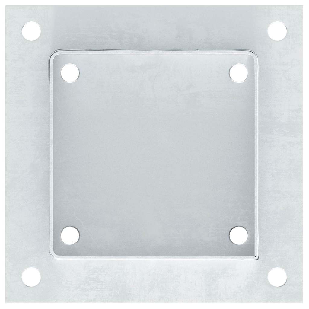 Basi per Pali Quadrate 12 pz Argento 101x101 mm Acciaio Zincato