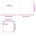 Basi per Pali Quadrate 12 pz Argento 101x101 mm Acciaio Zincato