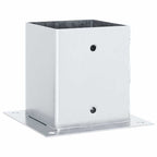 Basi per Pali Quadrate 4 pz Argento 121x121 mm Acciaio Zincato