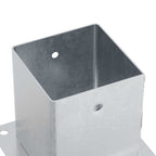 Basi per Pali Quadrate 4 pz Argento 121x121 mm Acciaio Zincato