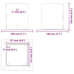Basi per Pali Quadrate 4 pz Argento 121x121 mm Acciaio Zincato