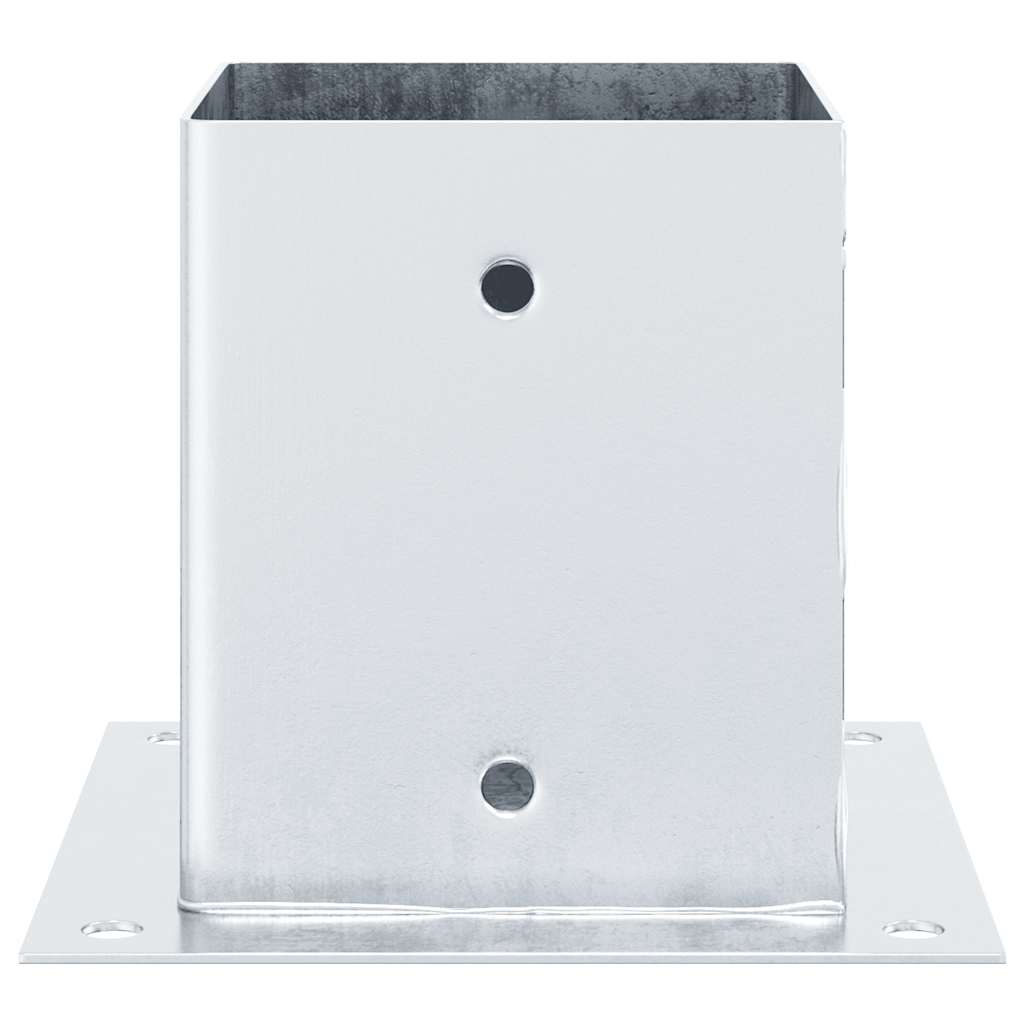 Basi per Pali Quadrate 12 pz Argento 121x121 mm Acciaio Zincato