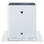 Basi per Pali Quadrate 12 pz Argento 121x121 mm Acciaio Zincato