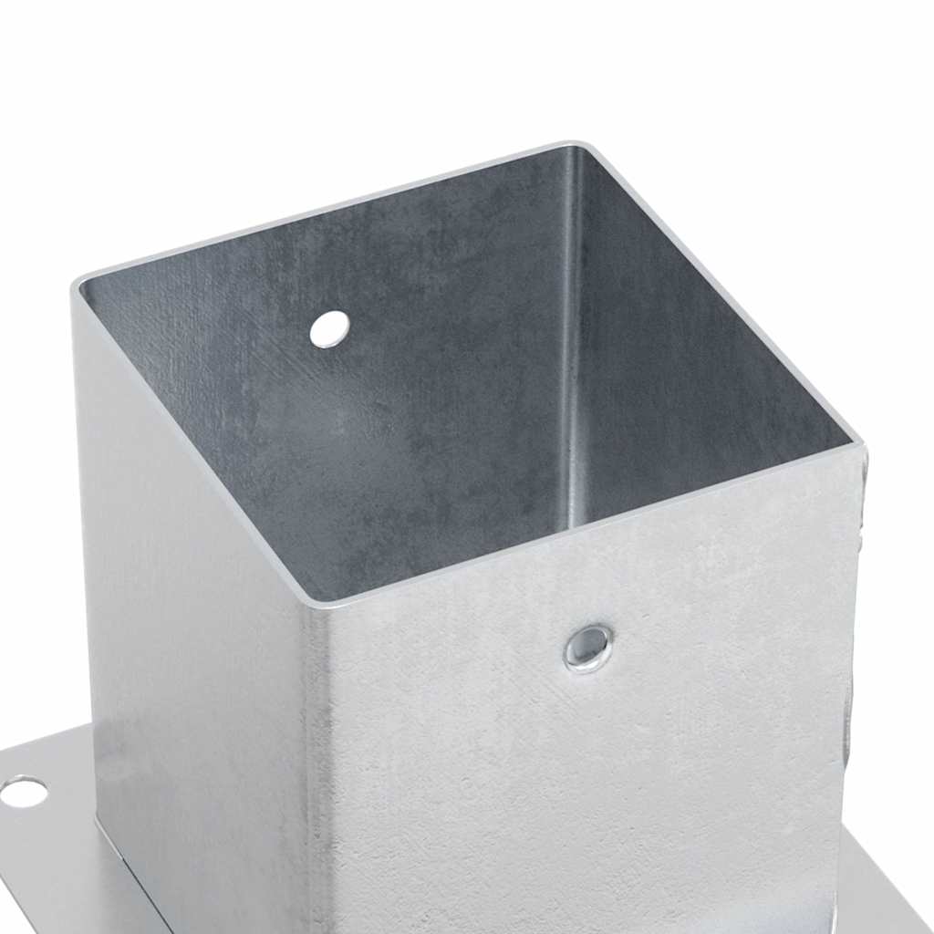 Basi per Pali Quadrate 12 pz Argento 121x121 mm Acciaio Zincato