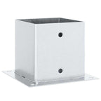 Basi per Pali Quadrate 4 pz Argento 141x141 mm Acciaio Zincato