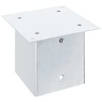 Basi per Pali Quadrate 4 pz Argento 141x141 mm Acciaio Zincato