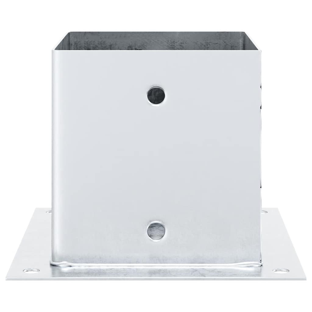 Basi per Pali Quadrate 12 pz Argento 141x141 mm Acciaio Zincato
