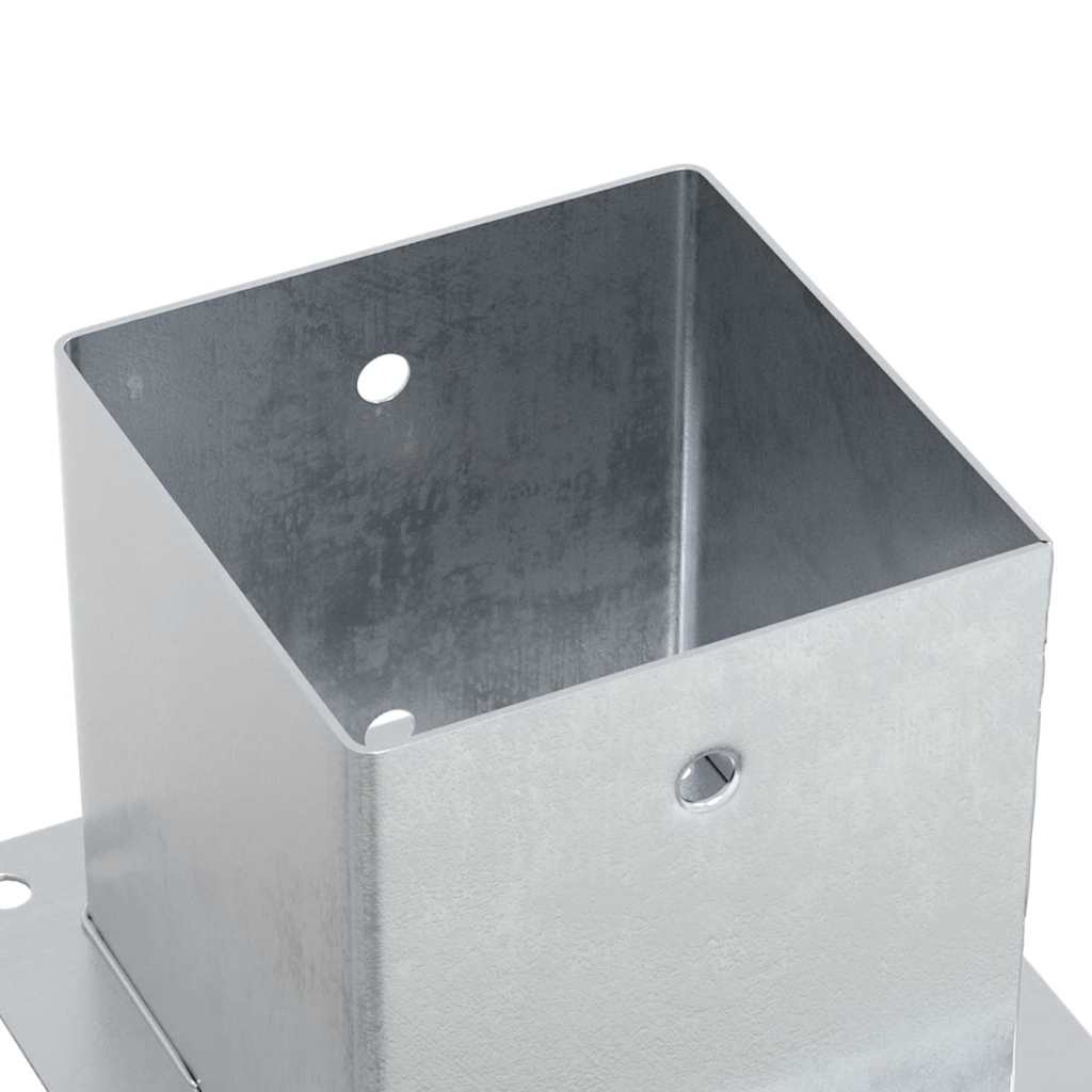 Basi per Pali Quadrate 12 pz Argento 141x141 mm Acciaio Zincato