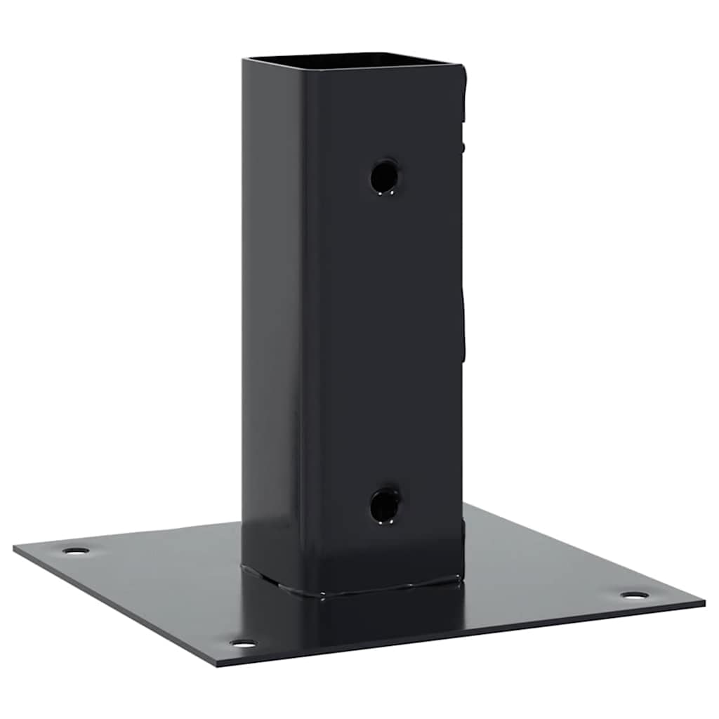 Basi per Pali Quadrati 4 pz 46x46 mm Acciaio Verniciato Antracite