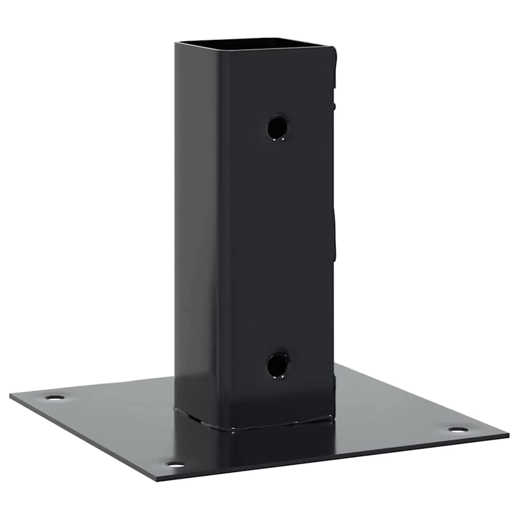 Basi per Pali Quadrati 12 pz 46x46mm Acciaio Verniciato Polvere Antracite