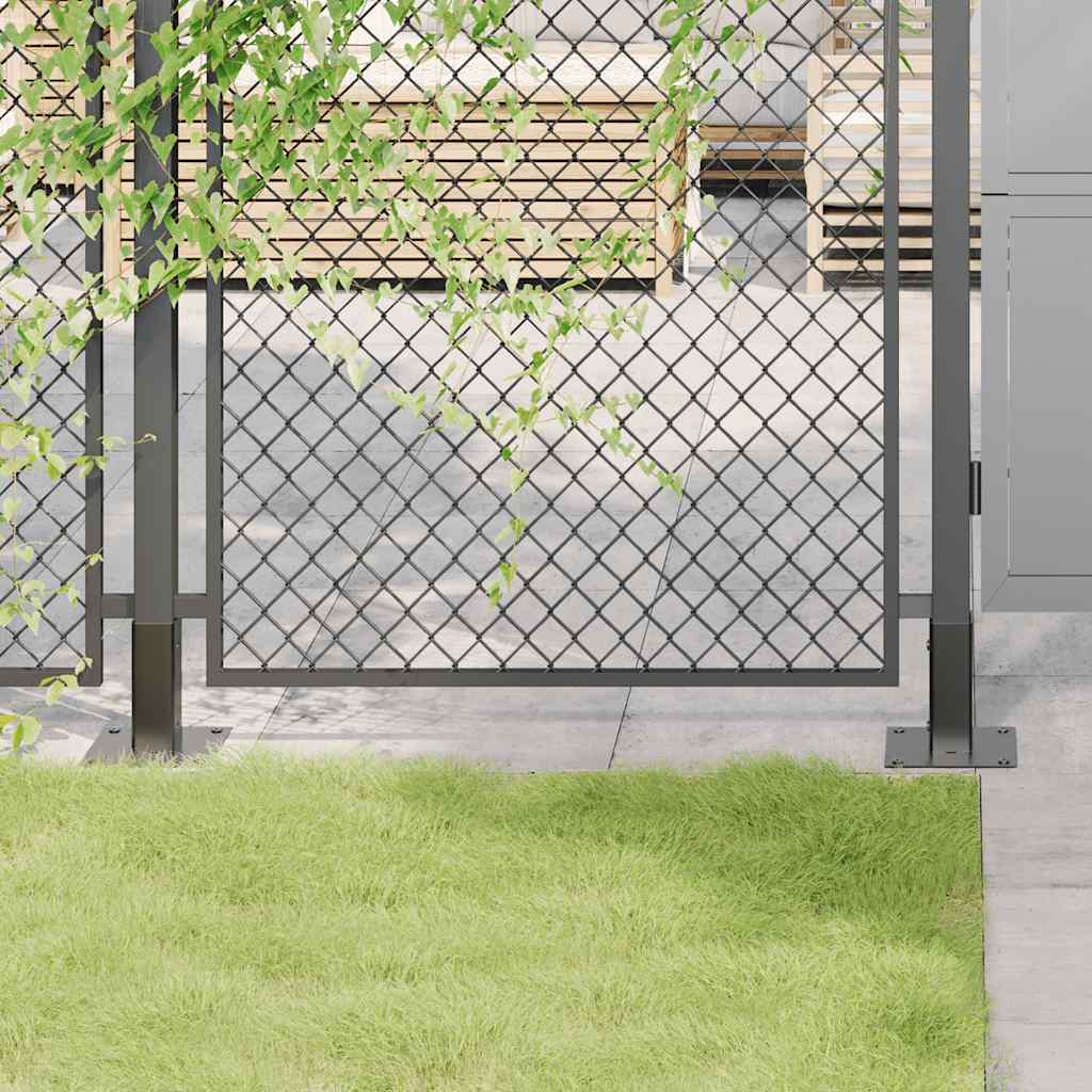Basi per Pali Quadrati 12 pz 46x46mm Acciaio Verniciato Polvere Antracite