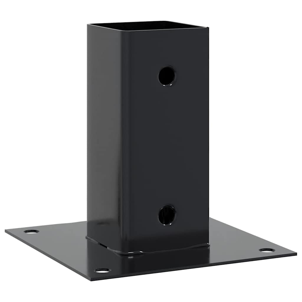 Basi per Pali Quadrati 4 pz 61x61 mm Acciaio Verniciato Polvere Antracite