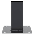 Basi per Pali Quadrati 4 pz 61x61 mm Acciaio Verniciato Polvere Antracite