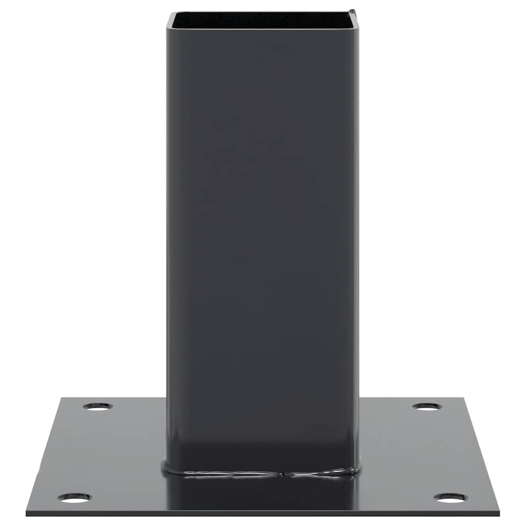 Basi per Pali Quadrati 4 pz 61x61 mm Acciaio Verniciato Polvere Antracite