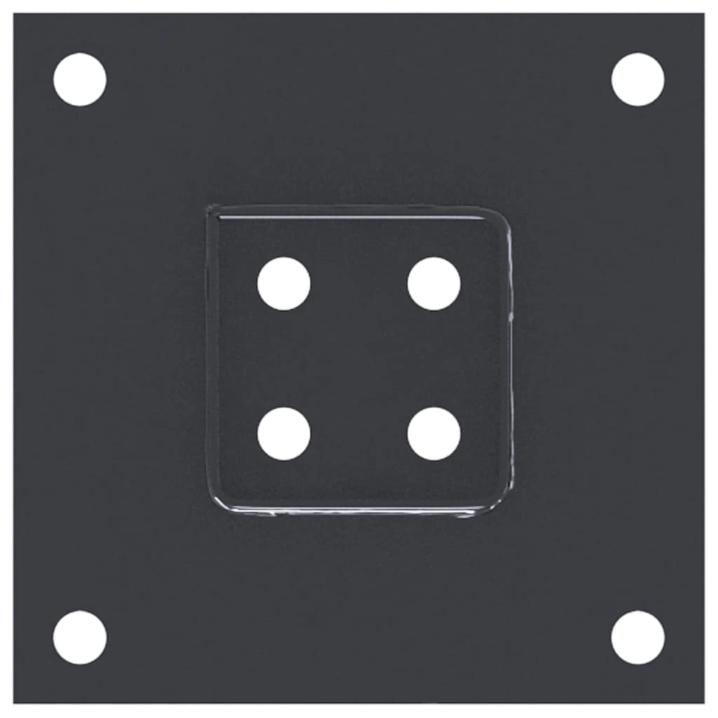Basi per Pali Quadrati 4 pz 61x61 mm Acciaio Verniciato Polvere Antracite