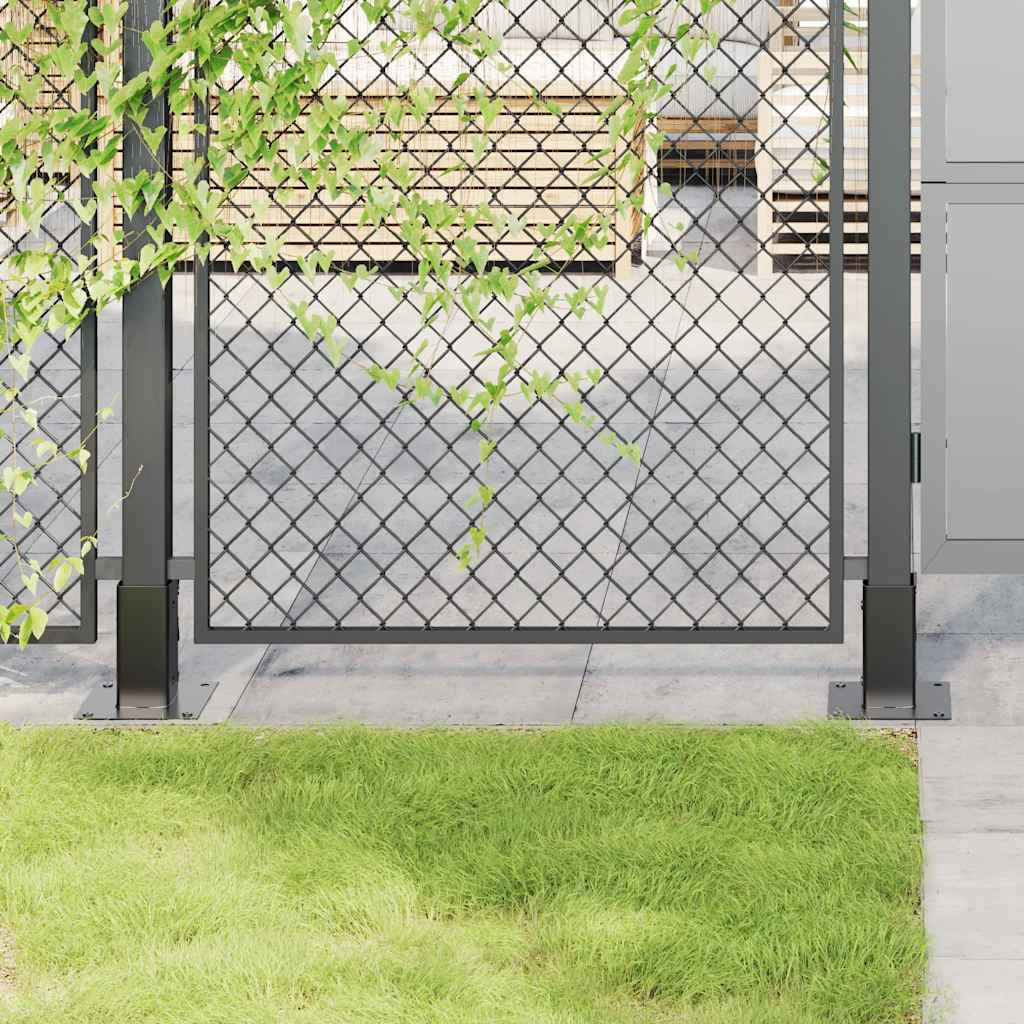 Basi per Pali Quadrati 4 pz 61x61 mm Acciaio Verniciato Polvere Antracite